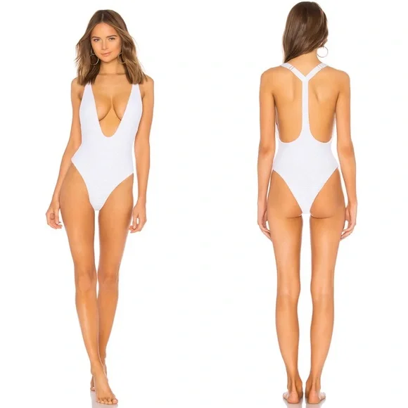 Blue Life ENDLESS White Plunging Racerback One Piece - Picture 6 of 7
